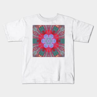 Psychedelic Hippie Flower Blue Purple and Red Kids T-Shirt